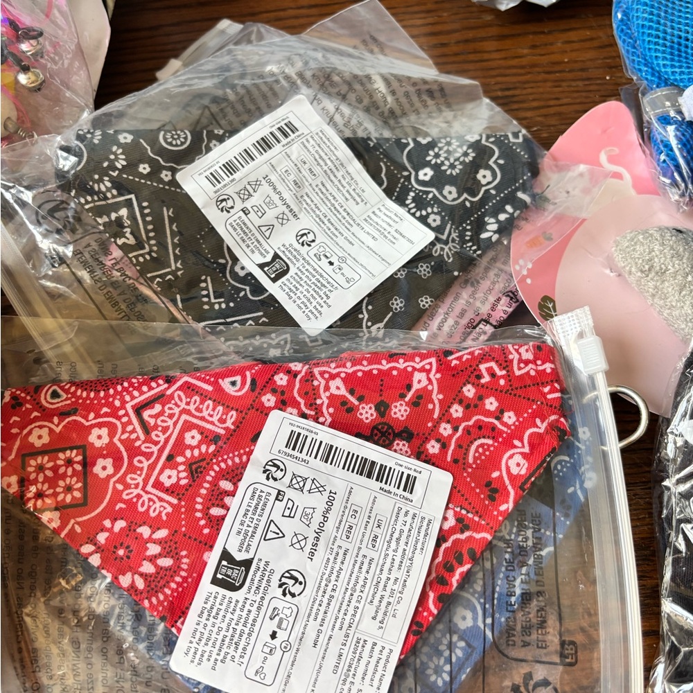 dog Bandana  - Red and Black